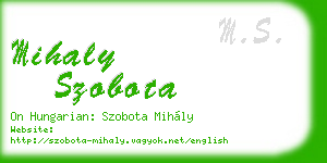 mihaly szobota business card
